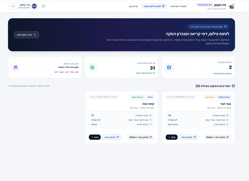 לוחות הפקה מקושרים ב-DG6